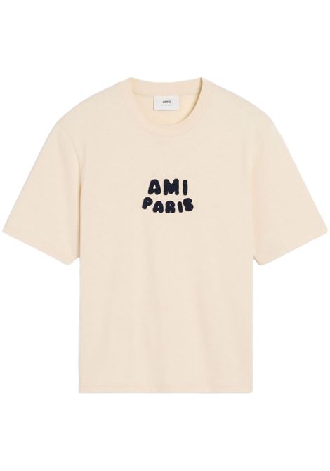 t-shirt ap patch unisex crema AMI PARIS | UTS075.726136